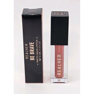 Realher Matte Liquid Lipstick BE BRAVE Metallic Rose Gold New In Box